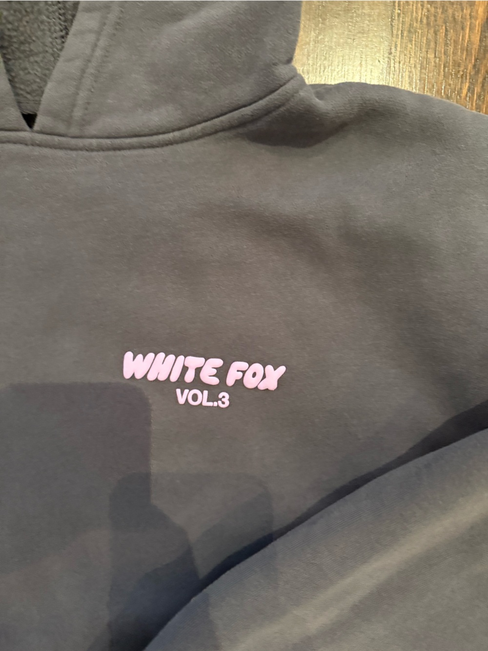White Fox Boutique Charcoal Hoodie with Pink Logo - Picture 2 of 4